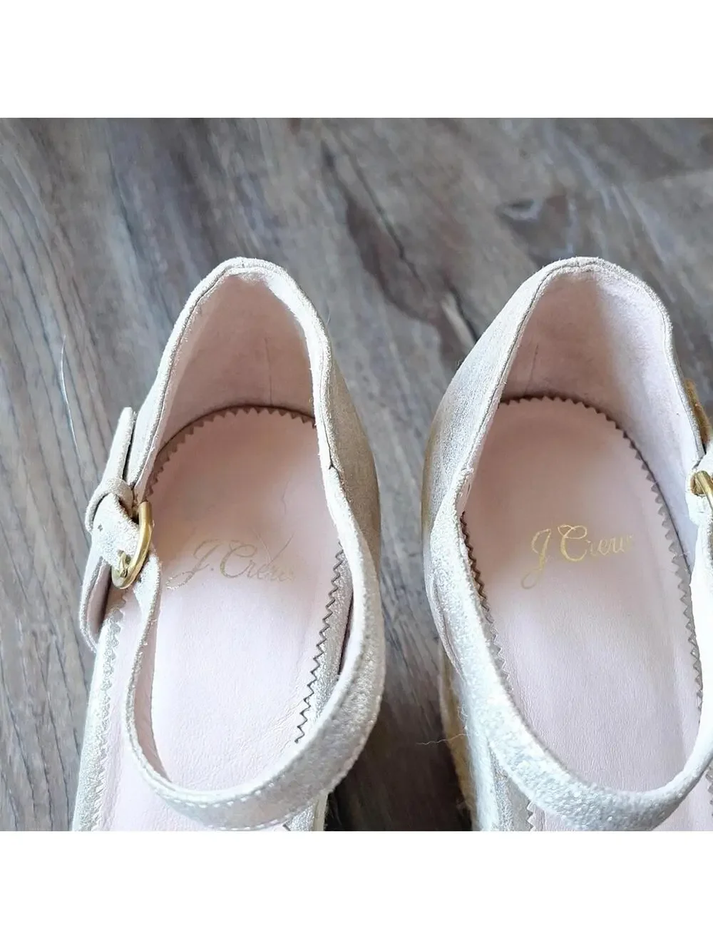 J. Crew Silver Metallic Espadrille Wedge Open Toe Sandal Size 9.5
